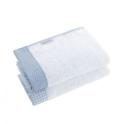 Juego 2 Toallas Vichy10 Celeste 25X35X1 cm