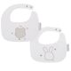 Set 2 Baberos 19x19cm Apliques Gris