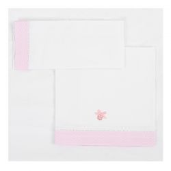 Triptico Sabana 100% Algodón Coche Venecia Rosa