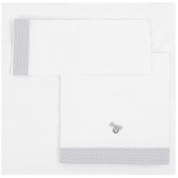 Triptico Sabana 100% Algodón Mini Venecia Gris