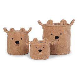 Set de 3 Cestas de Almacenaje Teddy Marrón