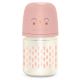 Biberón Vidrio 120ml Bonhomia Feather Rosa