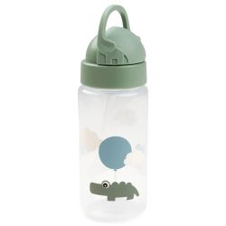 BOTELLA CON PAJITA HAPPY CLOUDS VERDE