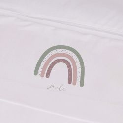 SAB.MINICUNA/MINICRIB SHEETS OLD ROSE RAINBOW