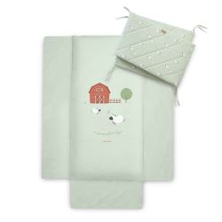 PACK COLCHA Y PROTECTOR 60X120 FUNNY FARM MENTA