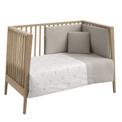 Juego 2 Piezas Funda Nordica Cuna 60 Abete Beige 100X140X3 Cm