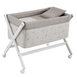 Minicuna Tijera Madera Abete Beige/Blanco 55X87X74 Cm