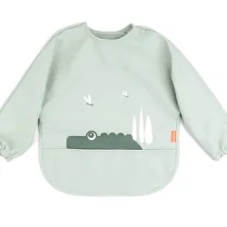 Babero Con Bolsillo Y Mangas Croco Verde