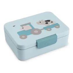 Caja De Almuerzo Con Separador Tiny Farm Azul