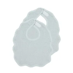Pack 2 Baberos Rizo Ovalados 25X34 Cm Me-Terry Wavy Grey Blue
