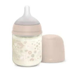 Biberon Vidrio 120ml Wonderland Conejos Rosa