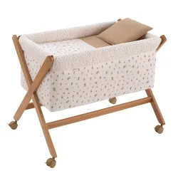 Minicuna Tijera Madera Senda Beige/Natural 55X87X74Cm