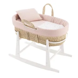 Moises Palma Acolchado + Pata Madera Blanca Calma Rosa/Bco 39X80X61Cm