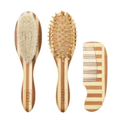 Set 3 Piezas Cepillo-Peine Bambú N Me-Uni S.Natural/Walnut