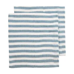 Muselina Lavada Mediana Pack 2Ud 70X70 Cm Me-Fat Stripe Jeans Blue