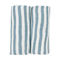 Muselina Lavada Grande Pack 2Ud 120X120 Cm Me-Fat Stripe Jeans Blue
