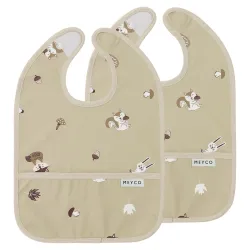 Pack 2Ud Baberos Con Bolsillo 4-24M Me-Forest Animals Sand