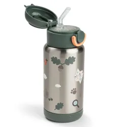 Botella Termica con Pajita Tiny Trails Verde 340 ML