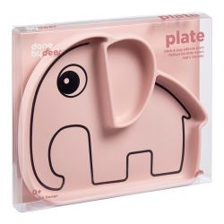 Tazón de Silicona con Ventosa Elphee Elefante Rosa