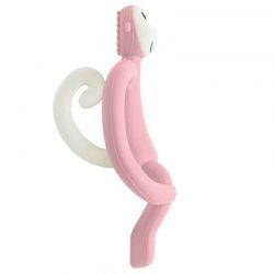 Mordedor de silicone Matchstick Monkey rosa pálido