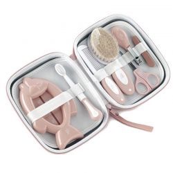 Conjunto de bolsa de higiene para manicure rosa claro