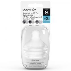 Pacote 2 Tetas fisiológicas SX Pro de silicona Fluxo médio +3 meses.