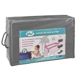 Colchão dobrável para berço de viagem cinza 120x60
