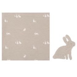 MUSELINA 115X115+DOU DOU 566 BUNNY 522 GB CINZA BEI