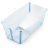 Conjunto de Banheira Dobrável para Bebê Flexi Bath Ocean Blue com tampa e suporte Recém-nascido