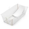 Conjunto de Banheira Dobrável para Bebê Flexi Bath Sandy Beige XL com Assento para Recém-Nascido