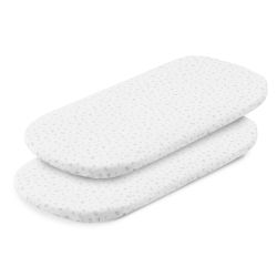 Lençol de Berço/Carrinho Pack 2 Unid. 35X80X7 Cm Plumeti Rosa