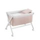 Minicama de Tesoura em Madeira Plumeti Rosa/Bco 55X87X74 Cm