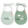 Conjunto de 2 babadores com bolso pequeno Croco Verde