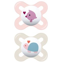 CHUPETA ORIGINAL START 0-2 SILICONE BRILHANTE (2UD) - ROSA
