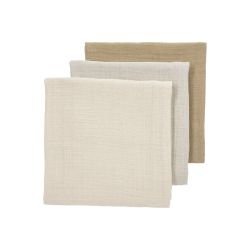 Musselina Lavada Média Pack De 3 70X70 Meuni S.Sand/Greige/Taupe
