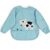 Babador Com Bolso E Mangas Tiny Farm Azul