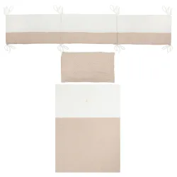 Funda nórdica berço + Relleno + Protetor + Funda almofada Anaïs  110x155 792 Anais R07 10 B/lino