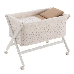 Minicuna Tijera Madeira Senda Bege/Bco 55X87X74Cm