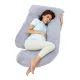 Almofada de Amamentação Forma U Pp101 46X46X15 Cm Cinza Veludo