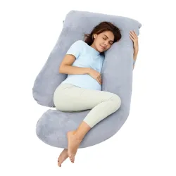 Almofada de Amamentação Forma U Pp101 46X46X15 Cm Cinza Veludo