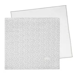 Conjunto/2 Muselinas 70x70 Cm Little Bloom Flor Cinza