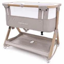 Minicuna Plegável Colecho Bigtoes Flex Travel Forest Beige + Colchão Plagiocefalia