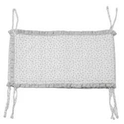 Protetor de Berço 120x60 Cm Little Bloom Flor Cinza