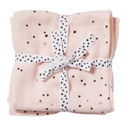 Jogo de 2 Muselinas Dreamy Dots Rosa