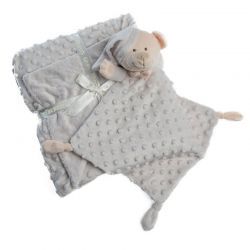 Conjunto de manta cinza e DouDou